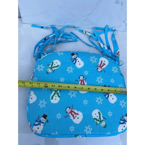 Chair Folded Pillows Kids Adjustable Drawstring Christmas Prints Blue Sz 13x14 - Picture 6 of 10